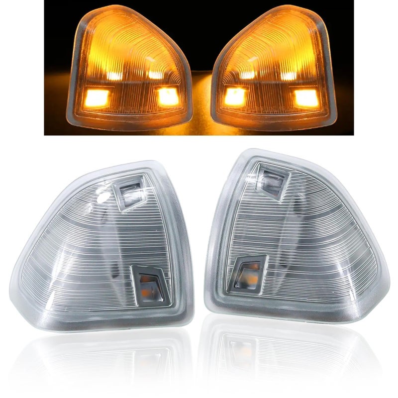 MINETPS 68302828AA 2Pcs LED Side Mirror Turn Signal Light Left Driver and Right Passenger Side Lamps Fit for Dodge Ram 1500 2500 3500 4500 5500 20102018 Replace 68302829AA Clear Cover Lens